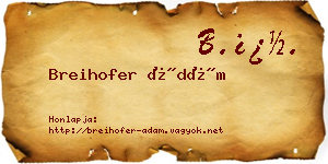 Breihofer Ádám névjegykártya